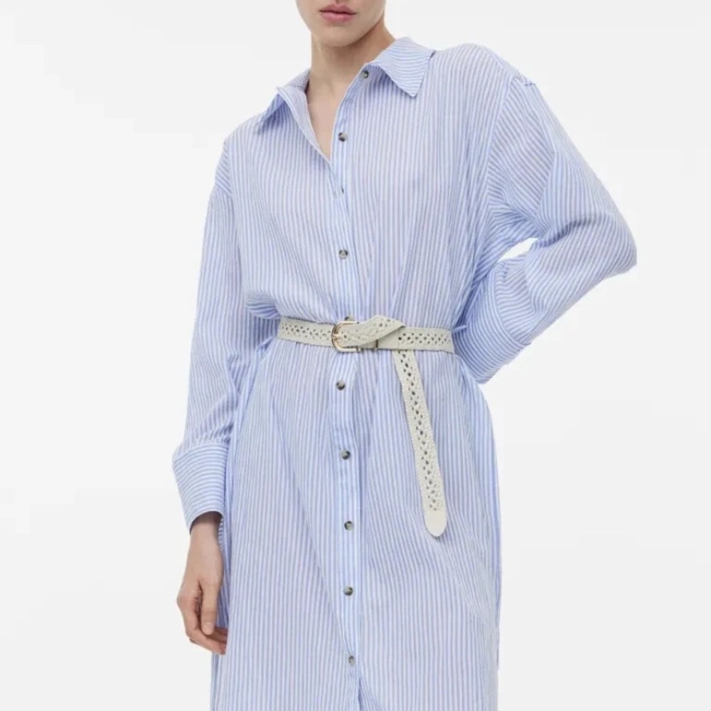 H&M Striped Cotton Crépe Dress
